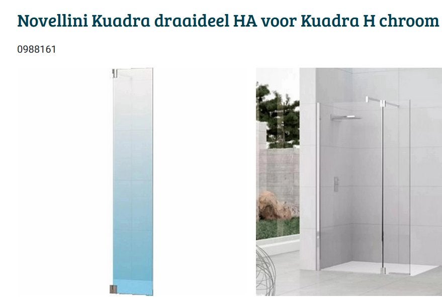 Douche : Novellini Kuadra draaideel voor Inloopdouche 37x200, Doe-het-zelf en Bouw, Sanitair, Ophalen, Chroom, Douche