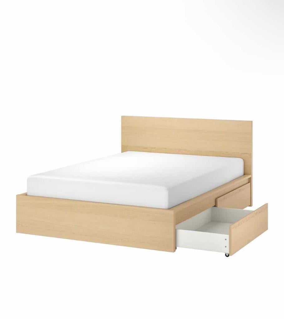 Lit MALM 160 x 200 cm, Maison & Meubles, Beige, Comme neuf, Enlèvement, 200 cm