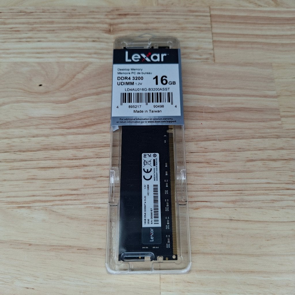 Lexar 16GB DDR4-3200 UDIMM Desktopgeheugen (nieuw), Computers en Software, RAM geheugen, Nieuw, Desktop, 16 GB, DDR4, Verzenden