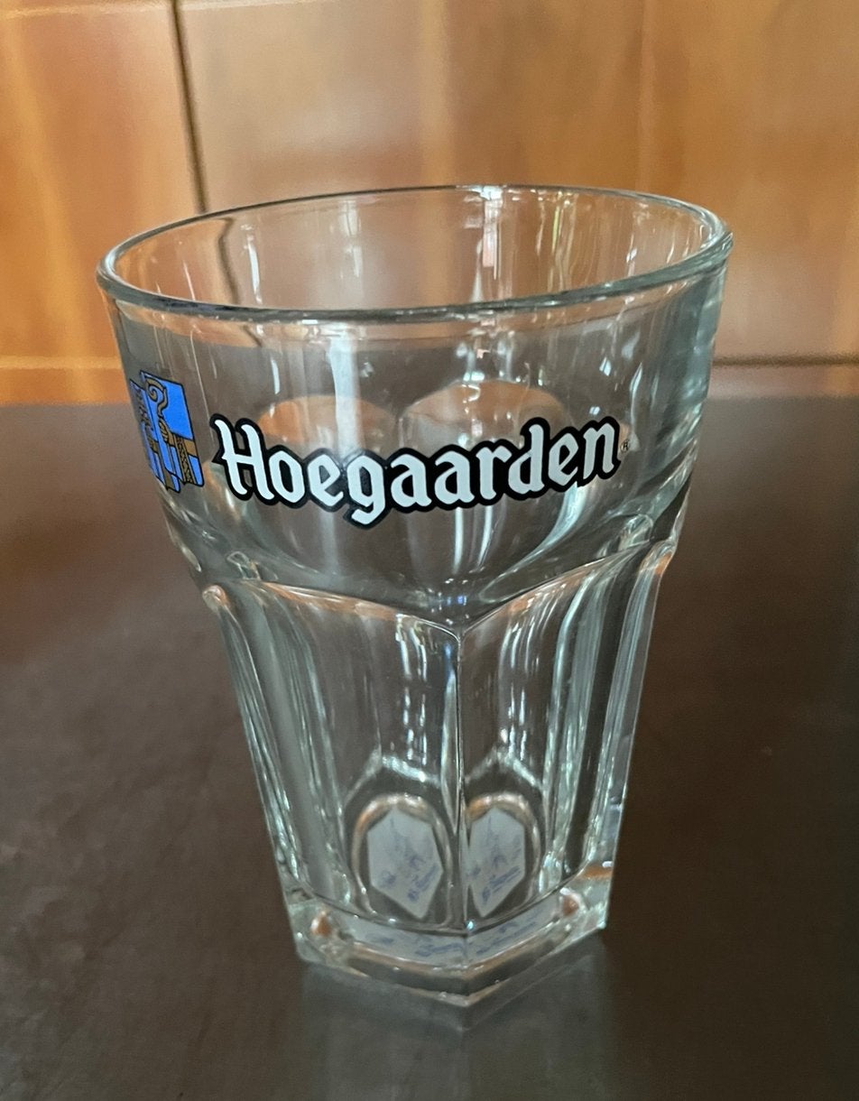 Hoegaarden bierglas blauw (3 stuks), Enlèvement, Comme neuf, Verre à bière