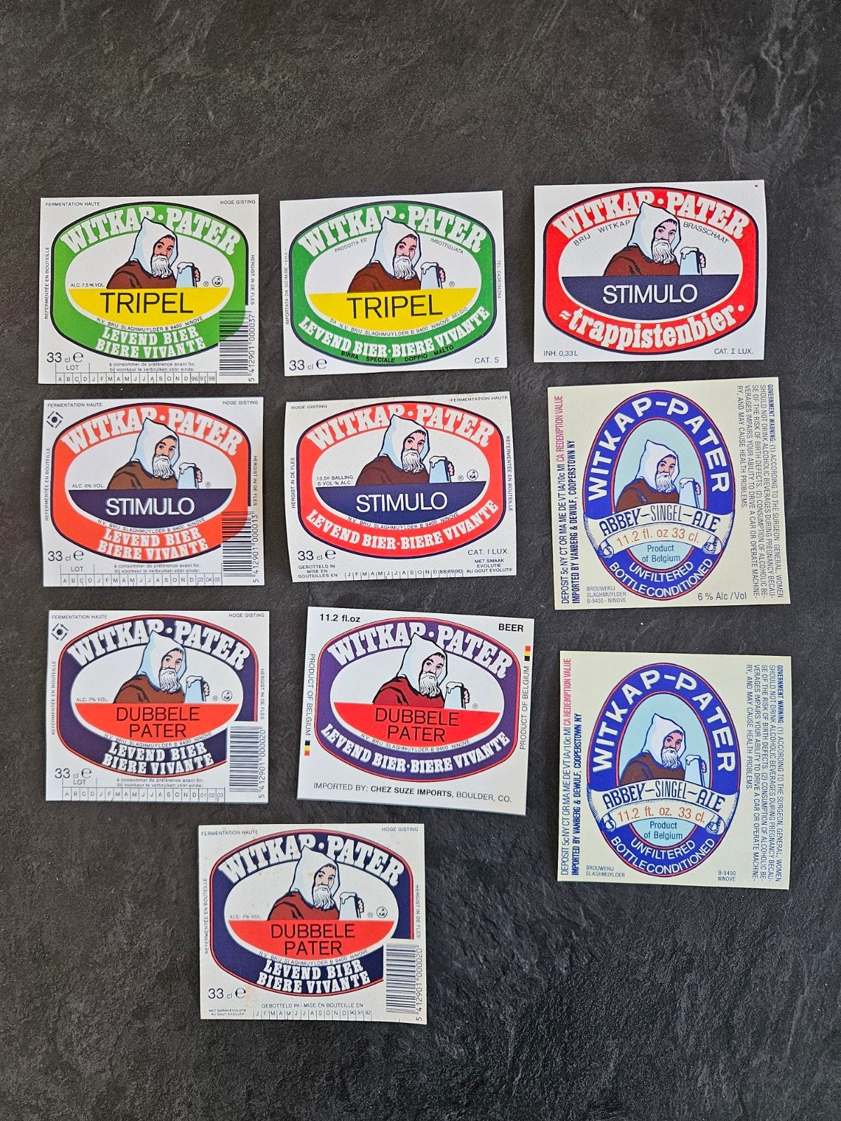 vieilles étiquettes de bière | witkap | Brasschaat Ninove, Collections, Enlèvement ou Envoi