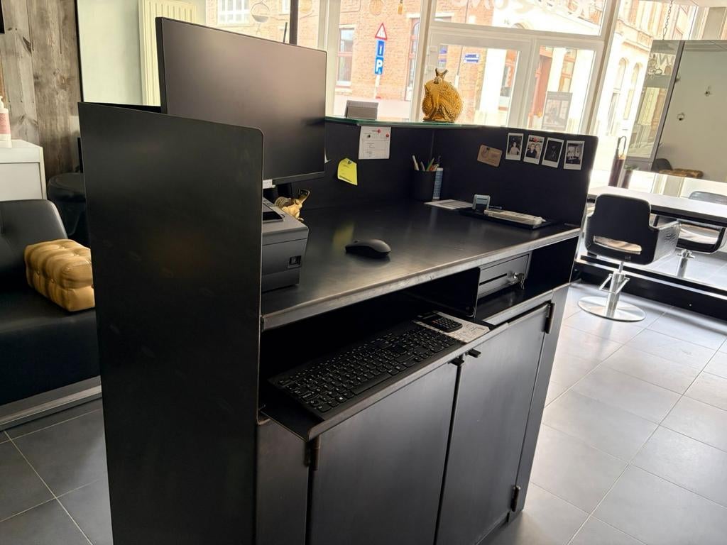 Stalen toog op maat – ideaal voor kapsalon of winkel, Ophalen, Gebruikt, Overige typen, Receptie of Entree