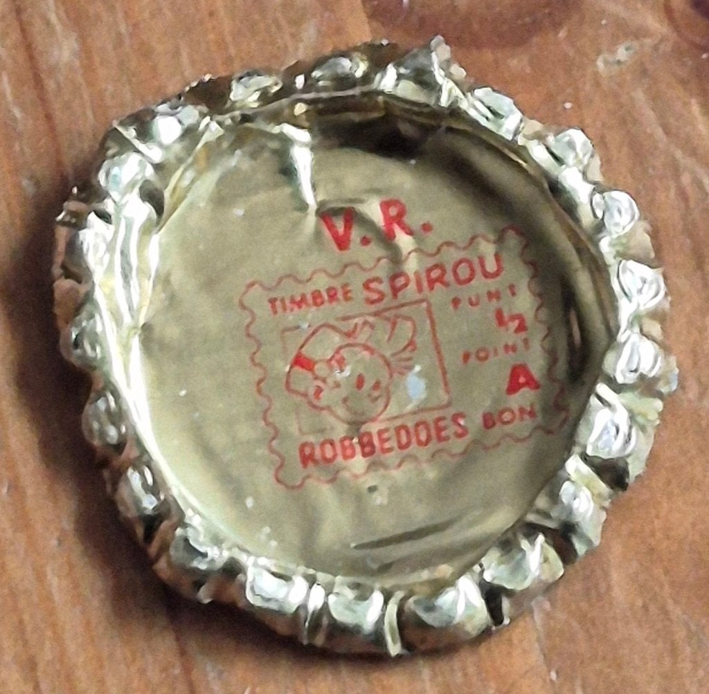 Robbedoes oude melkcapsule jaren 50 Franquin Spirou, Verzamelen, Ophalen of Verzenden, Guust of Robbedoes, Gebruikt, Overige typen