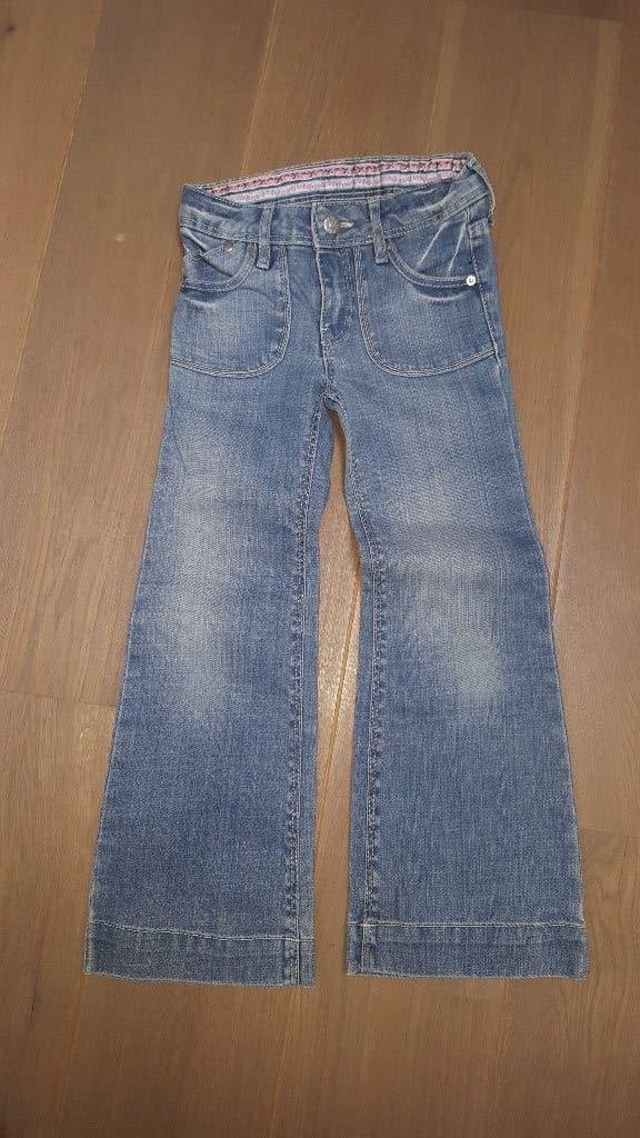 Jeansbroek - brede pijpen - aanpasbare taille maat 122 / 128, Kinderen en Baby's, Broek, Meisje, H&M, Ophalen of Verzenden