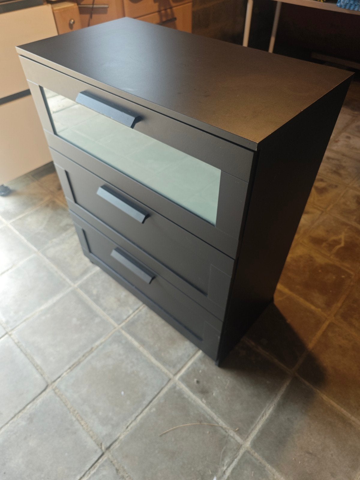 Commode Ikea  Brimnes noire 3 tiroirs, Maison & Meubles, 3 ou 4 tiroirs, 25 à 50 cm, Autres essences de bois, Moins de 100 cm