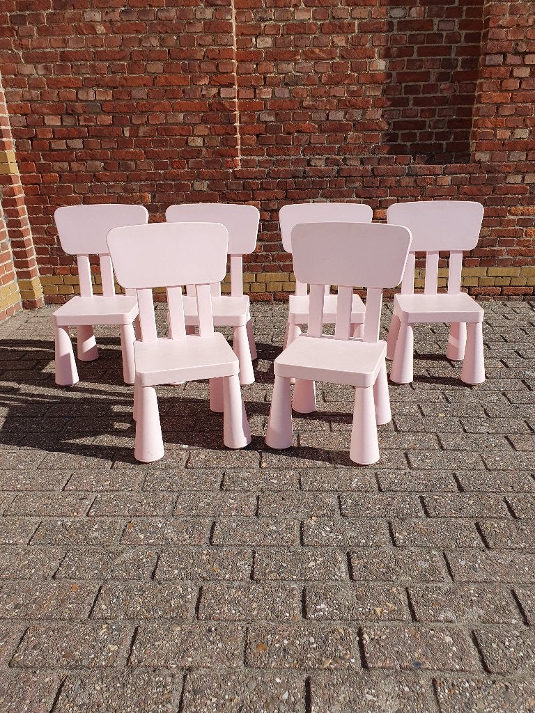 Ikea Mammut kinderstoelen - pastelroze, Ophalen, Gebruikt, Overige typen