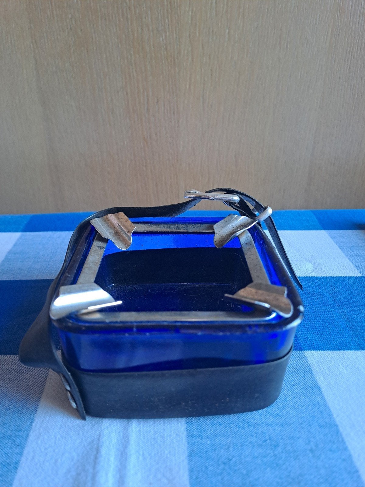 vintage asbak met riempje, Verzamelen, Ophalen of Verzenden, Gebruikt, Asbak