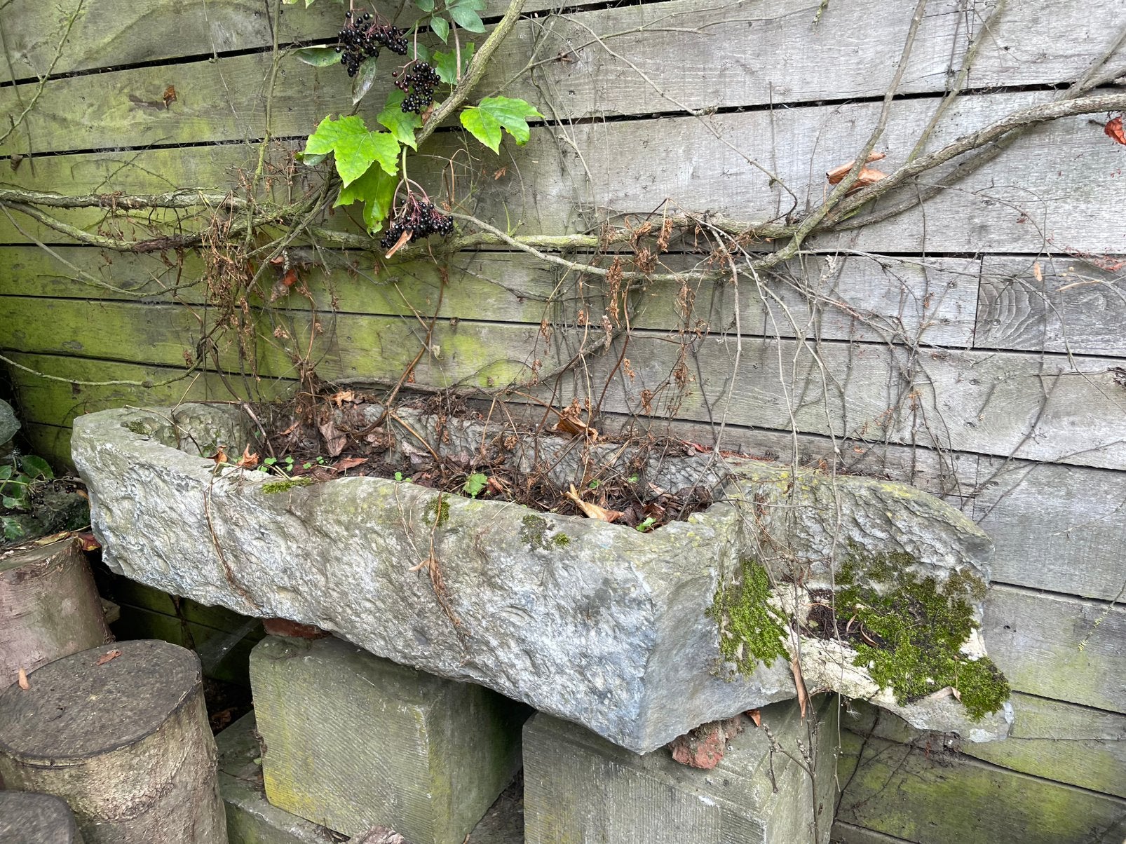 Oude arduinen koeiedrinkbak /trog–Belgische blauwe hardsteen, Enlèvement, Utilisé, Jardin