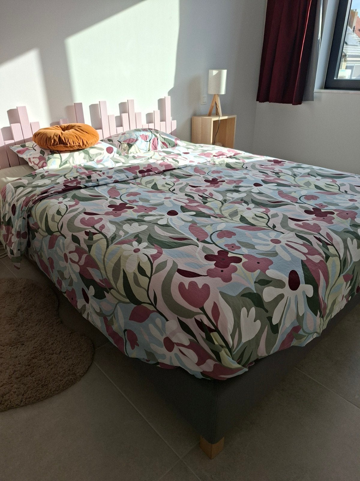 Boxspring IKEA, demonteerbaar hoofdeinde, Huis en Inrichting, Ophalen, Meerkleurig, Tweepersoons, Zo goed als nieuw