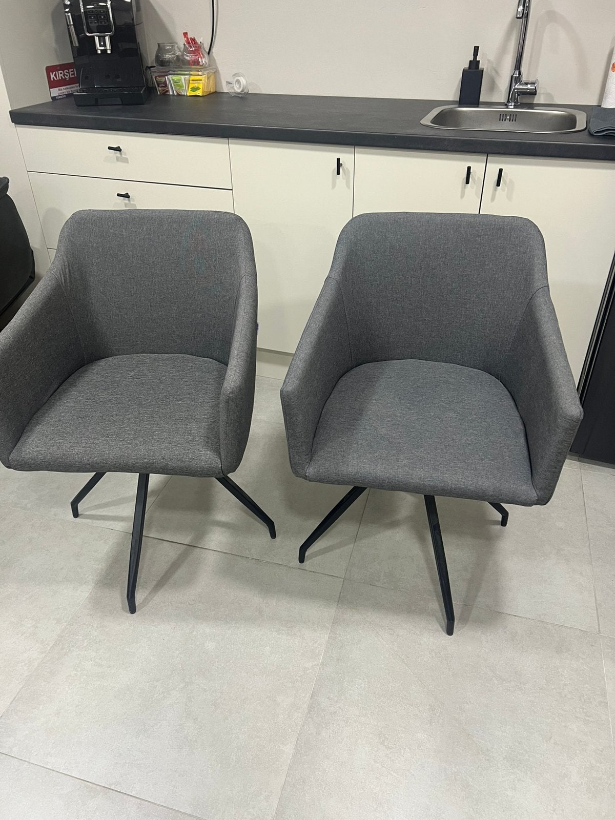 2 STOELEN | DRAAIBAAR, Huis en Inrichting, Ophalen, Zo goed als nieuw, Stof, Stoelen stoel draaibare stoel
