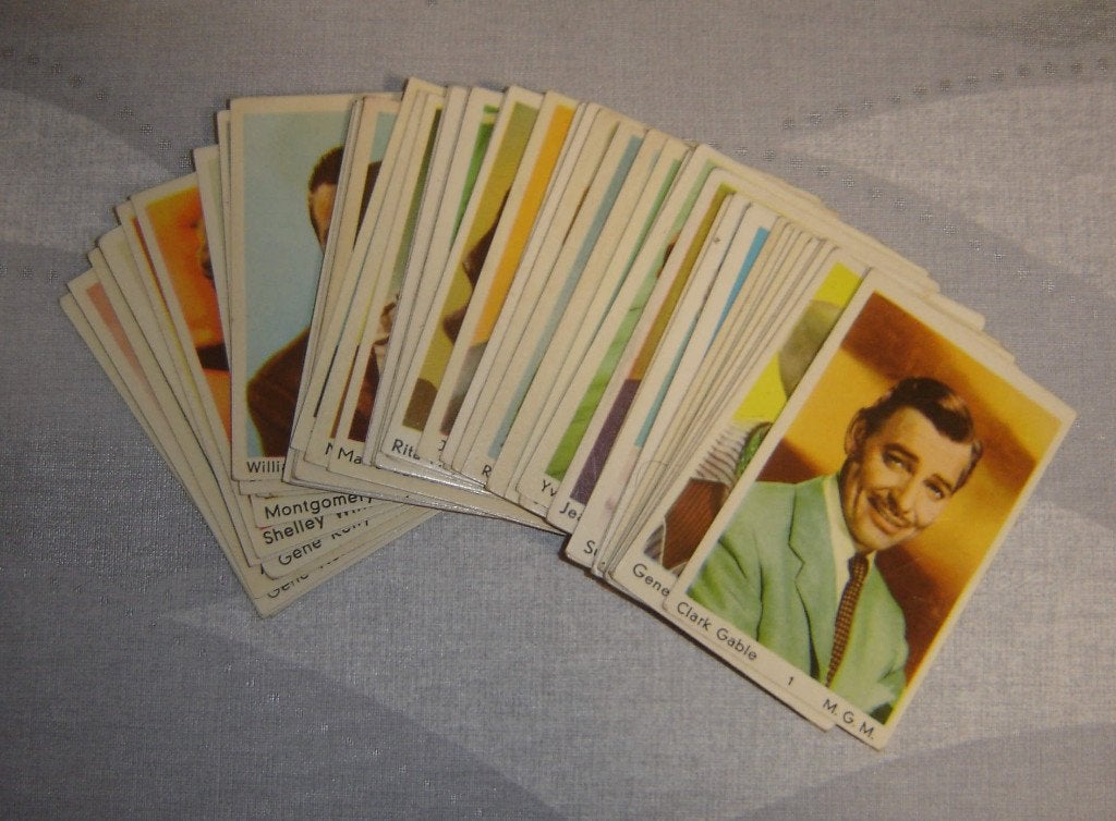 50 Chromos filmstars Maple Leaf Amsterdam 1950, Gebruikt, Verzenden, 1940 tot 1960, Prent