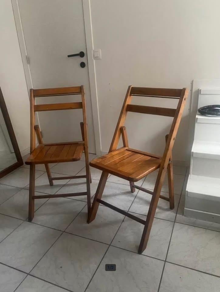 Jackson Folding Chairs - Opklapbare stoelen, Maison & Meubles, Enlèvement, Utilisé, Bois, Deux