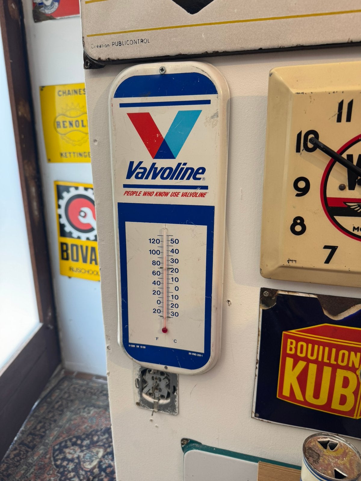 VALVOLINE oude reclame thermometer, Verzamelen, Merken en Reclamevoorwerpen, Ophalen of Verzenden, Gebruikt, Reclamebord