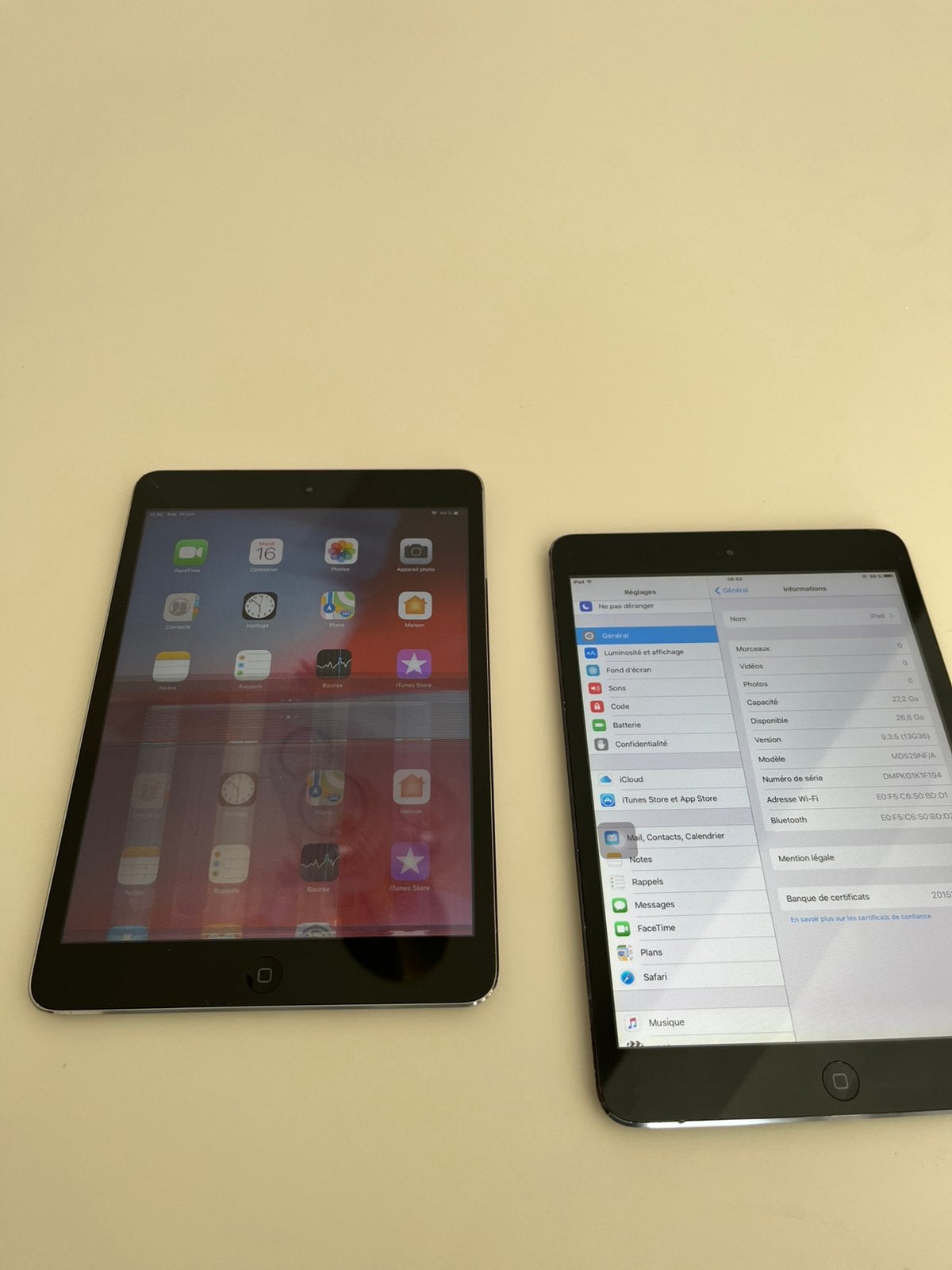 Vend 2 ipad mini, Informatique & Logiciels, Apple iPad Tablettes, Comme neuf, Enlèvement