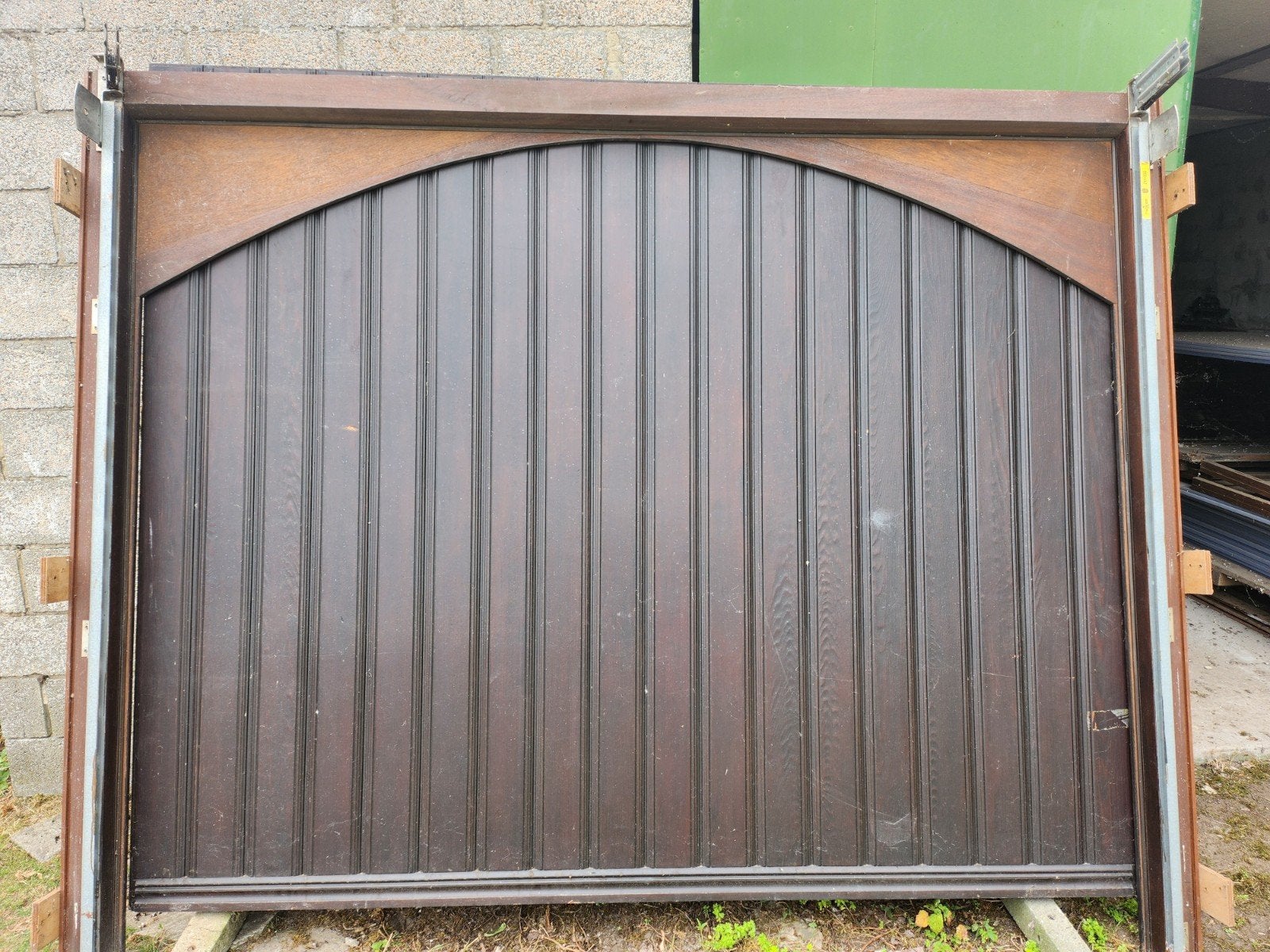 massieve binnenblijvende kantelpoort, Ophalen, Gebruikt, Garagedeur, Hout