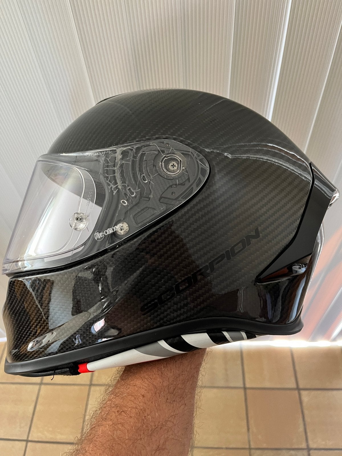 Casque carbone scorpion, Heren, Integraalhelm, L, Tweedehands