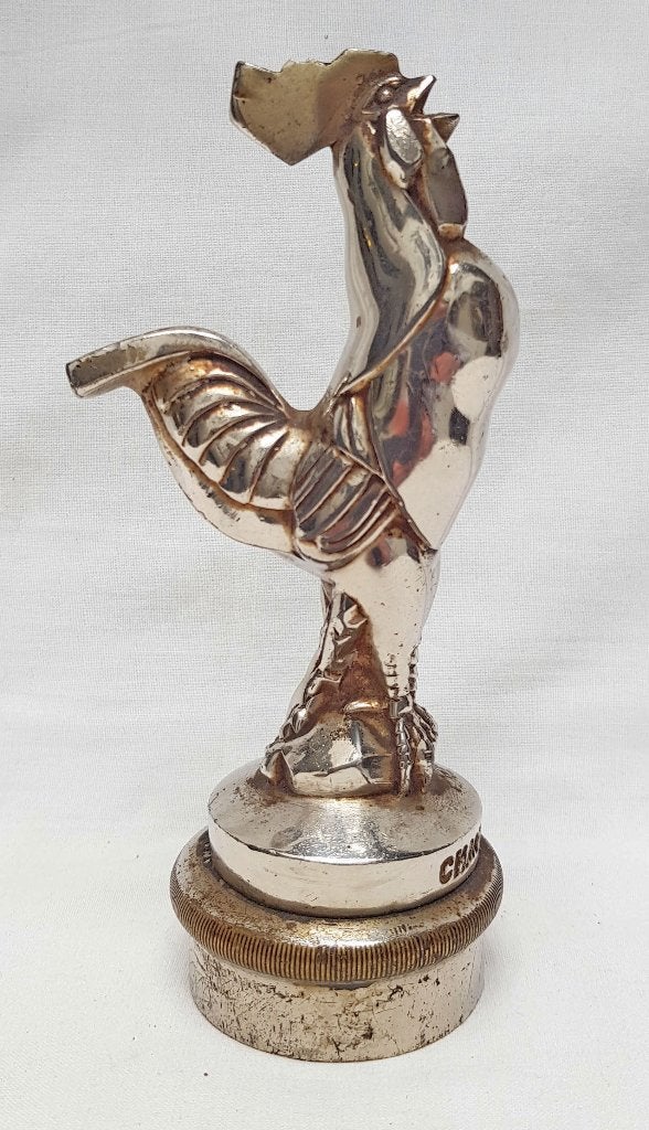 Bouchon de radiateur Art Déco Automascotte - Chantecler., Antiquités & Art, Enlèvement ou Envoi, Art deco, Autres sujets, Moins de 20 cm