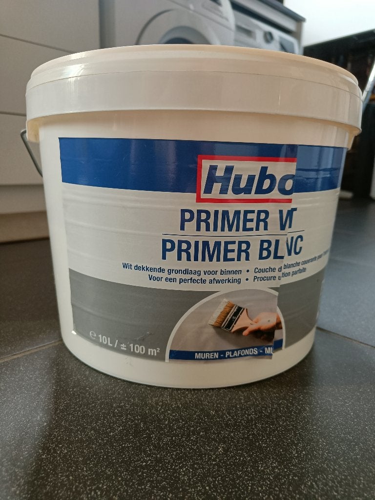 Primer wit - Hubo - 10 liter, 10 tot 15 liter, Ophalen, Nieuw, Wit