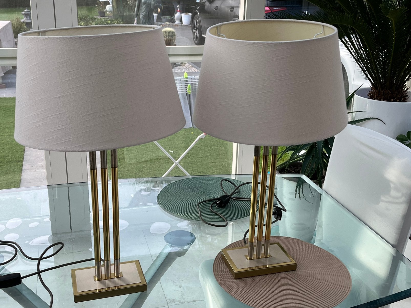Mooie lampenkampen van Deknudt, Maison & Meubles, Lampe de table, Rond, Comme neuf, Enlèvement
