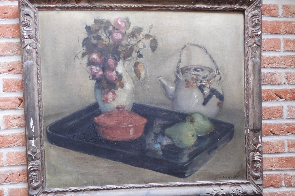 Nature morte, Signé, Peinture à l'huile, Enlèvement, Nature morte