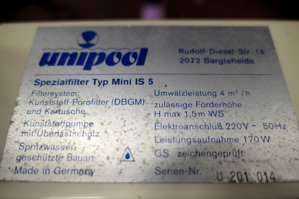 Pompe + filtre piscine Unipool (pas pour piscine gonflable), Enlèvement, Utilisé, Filtre