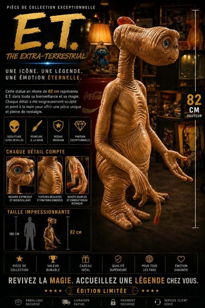 E.T. – STATUE EN RÉSINE 82 CM, Collections, Enlèvement ou Envoi, Neuf