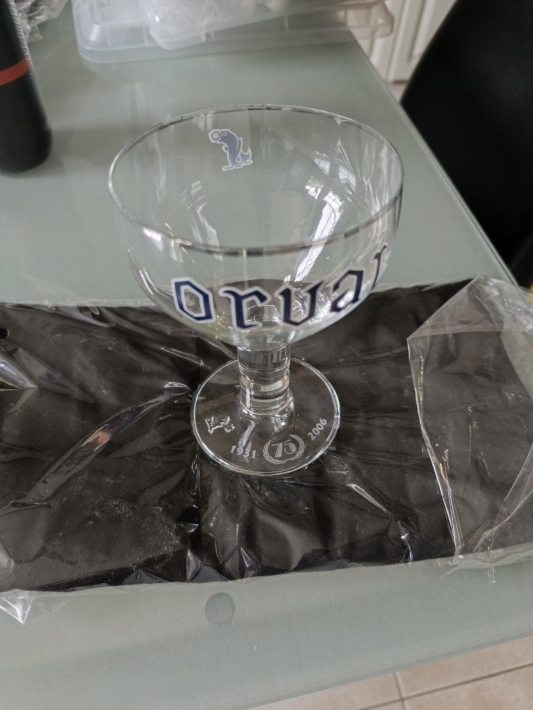 Collectors ORVAL glas 75 jaar 1931-2006 puntgave staat, Verzamelen, Ophalen of Verzenden, Nieuw, Glas of Glazen, Overige merken