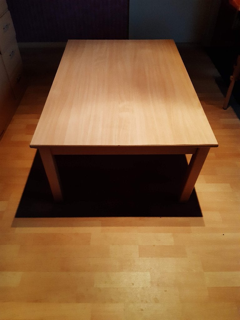 mooie houten lage tafel, Ophalen, Zo goed als nieuw, Rechthoekig, Hout