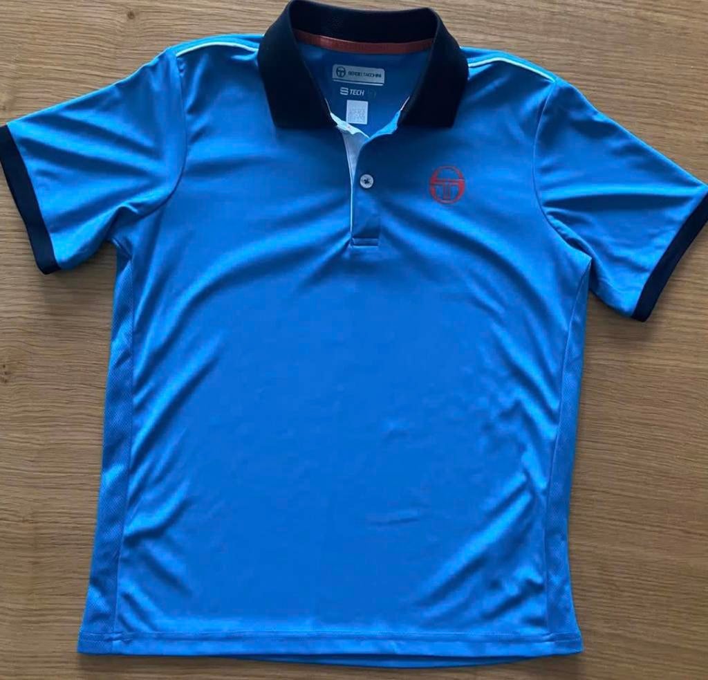 T-shirt / Polo de sport / Tennis turquoise - 12 ans - 7€, Enlèvement ou Envoi, Comme neuf, Garçon, Vêtements de sport ou Maillots de bain