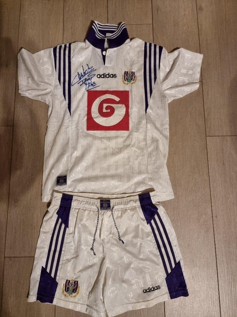RSC Anderlecht 1992/93 Adidas retro tenue (S) gesigneerd, Enlèvement ou Envoi, Utilisé, Maillot