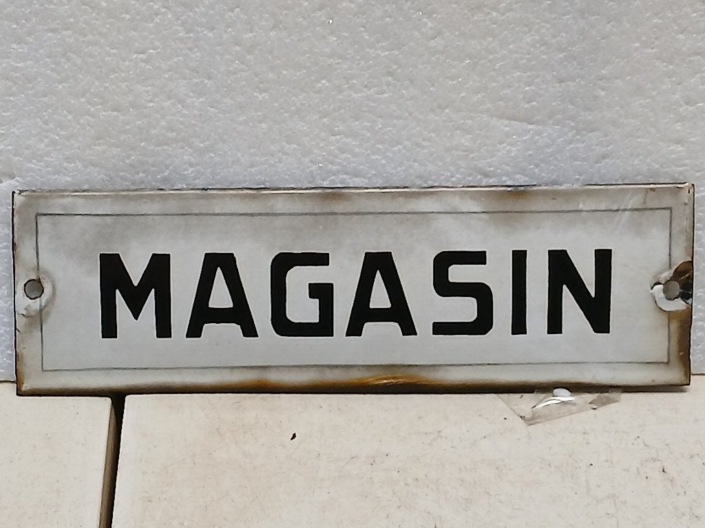 Emaille bord Magasin, Ophalen of Verzenden