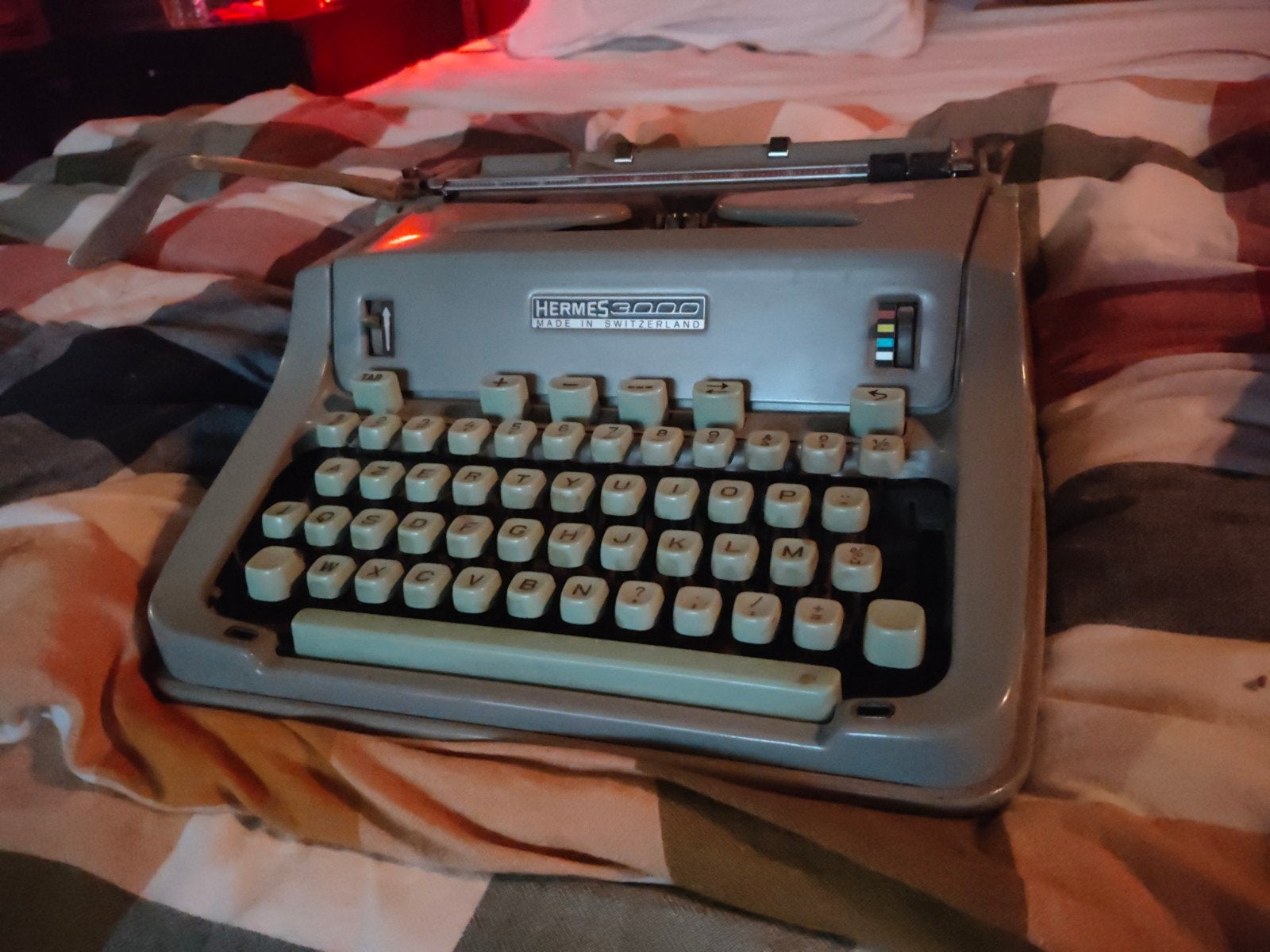 Vintage Hermes 3000 Multicolor Typemachine, Divers, Machines à écrire, Enlèvement ou Envoi