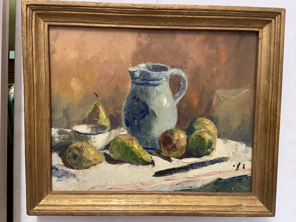 HST Hector Chavepeyer - Ecole de Châtelet, Antiek en Kunst, Kunst | Schilderijen | Klassiek, Ophalen, Doek, Realistisch, Stilleven