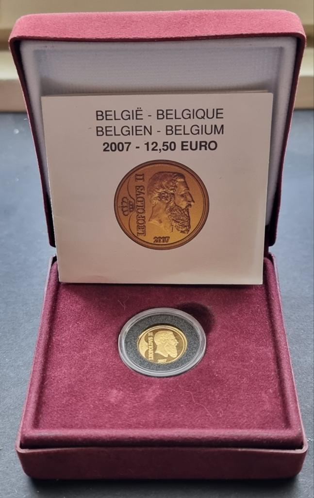 12,5 Euro (goud) 2007 Leopold II, Losse munt, Goud, Goud, Ophalen of Verzenden