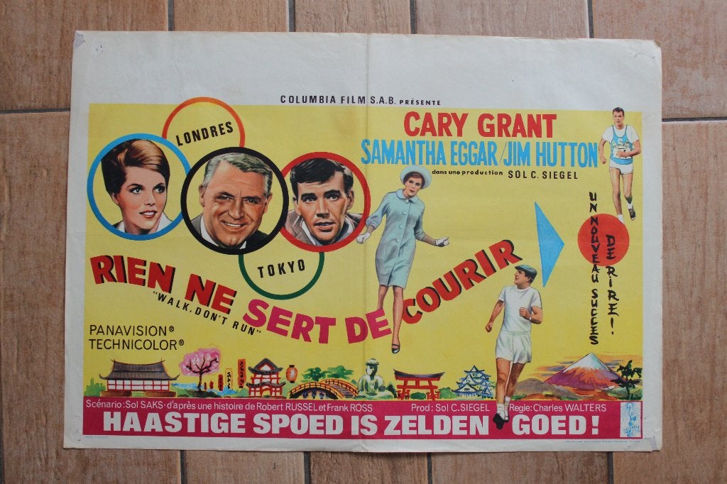 filmaffiche Cary Grant Walk Don't Run 1966 filmposter, Rechthoekig Liggend, Ophalen of Verzenden, Zo goed als nieuw, A1 t/m A3