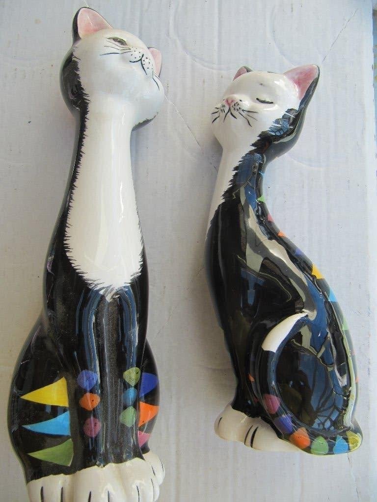Set van 2 katjes in porselein., Ophalen of Verzenden, Nieuw, Dier