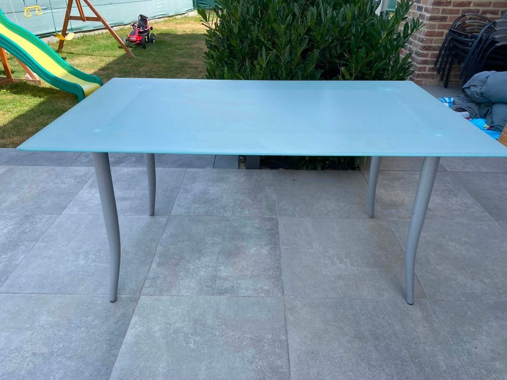 glazen tafel, Ophalen, Gebruikt, 100 tot 150 cm, 50 tot 100 cm