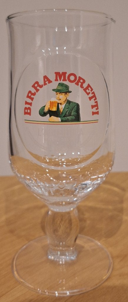 1 Birra Moretti bierglas, Ophalen of Verzenden, Zo goed als nieuw, Glas of Glazen, Overige merken