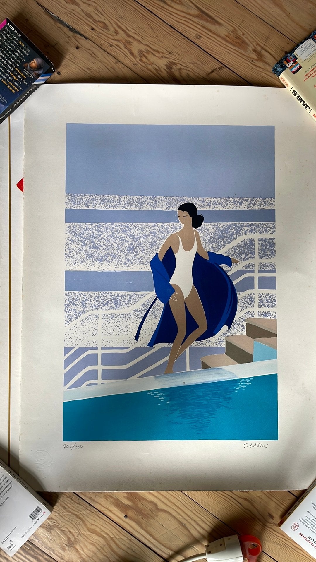 Litho Serge Lassus - Thalasso in San Malo - 1982 -, Antiek en Kunst, Ophalen of Verzenden, Lithografie