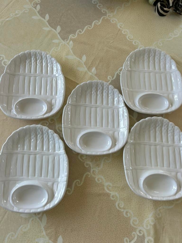 5 mooie asperge borden kn nieuwstaat., Huis en Inrichting, Ophalen of Verzenden, Zo goed als nieuw, Bord(en)