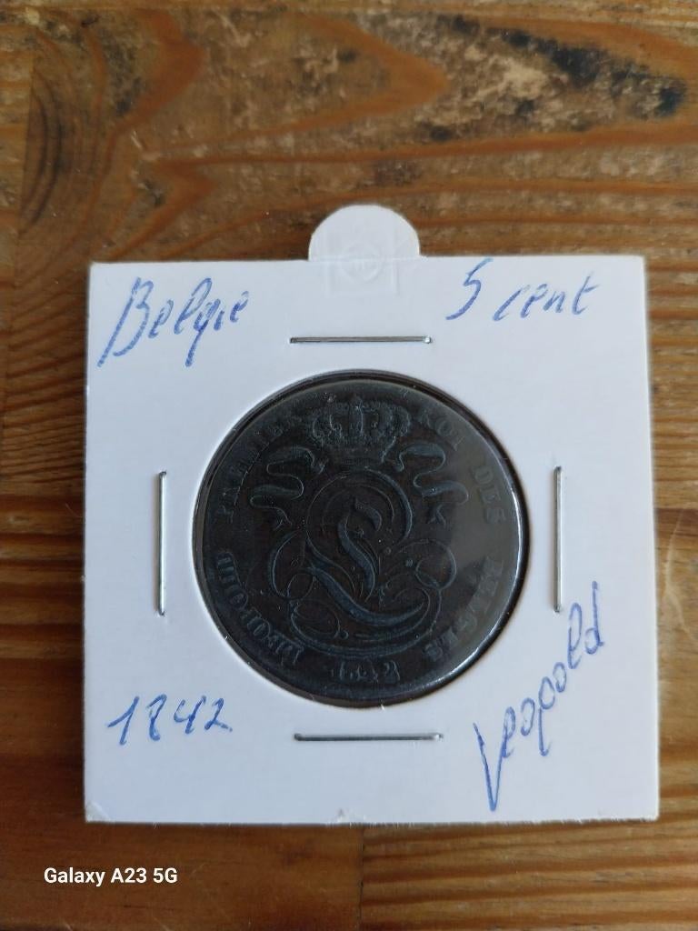 5 cent 1842 Leopold 1, Enlèvement ou Envoi, Autre, Monnaie en vrac