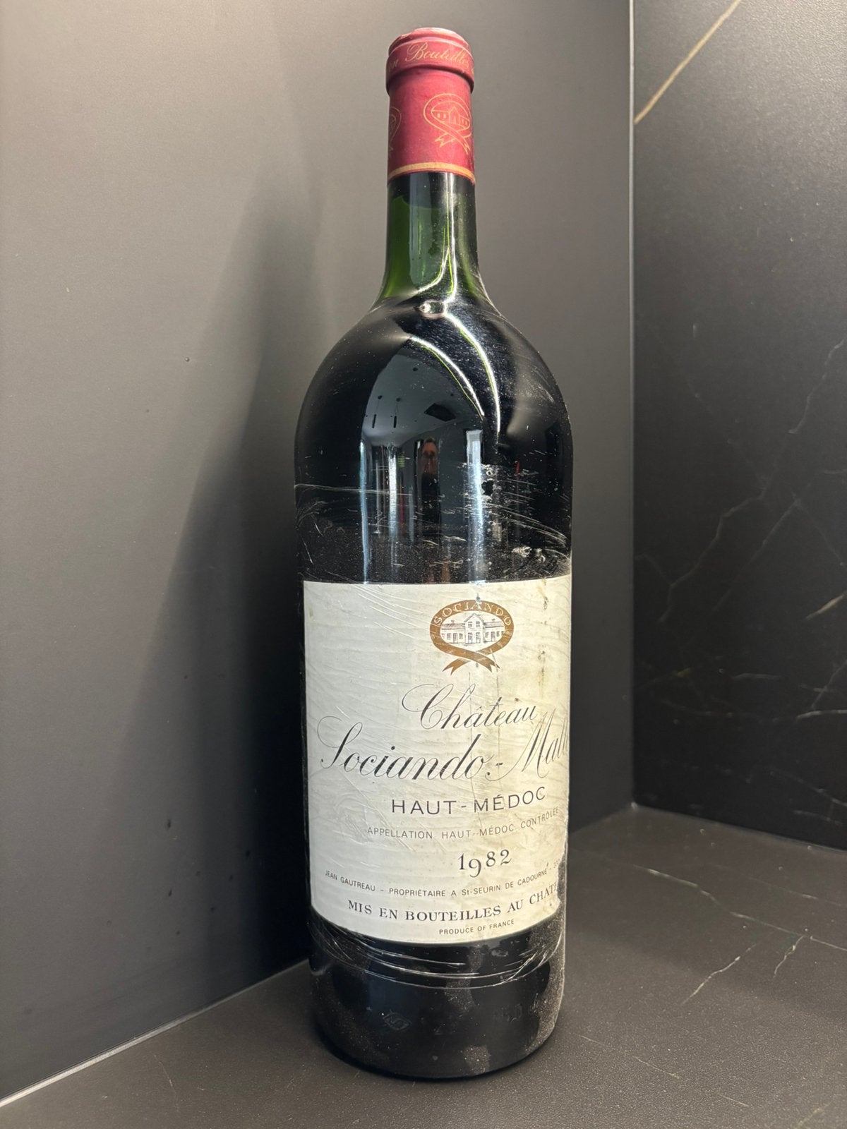 Magnum Sociando-Mallet 1982, Verzamelen, Wijnen, Frankrijk, Nieuw, Ophalen of Verzenden, Rode wijn