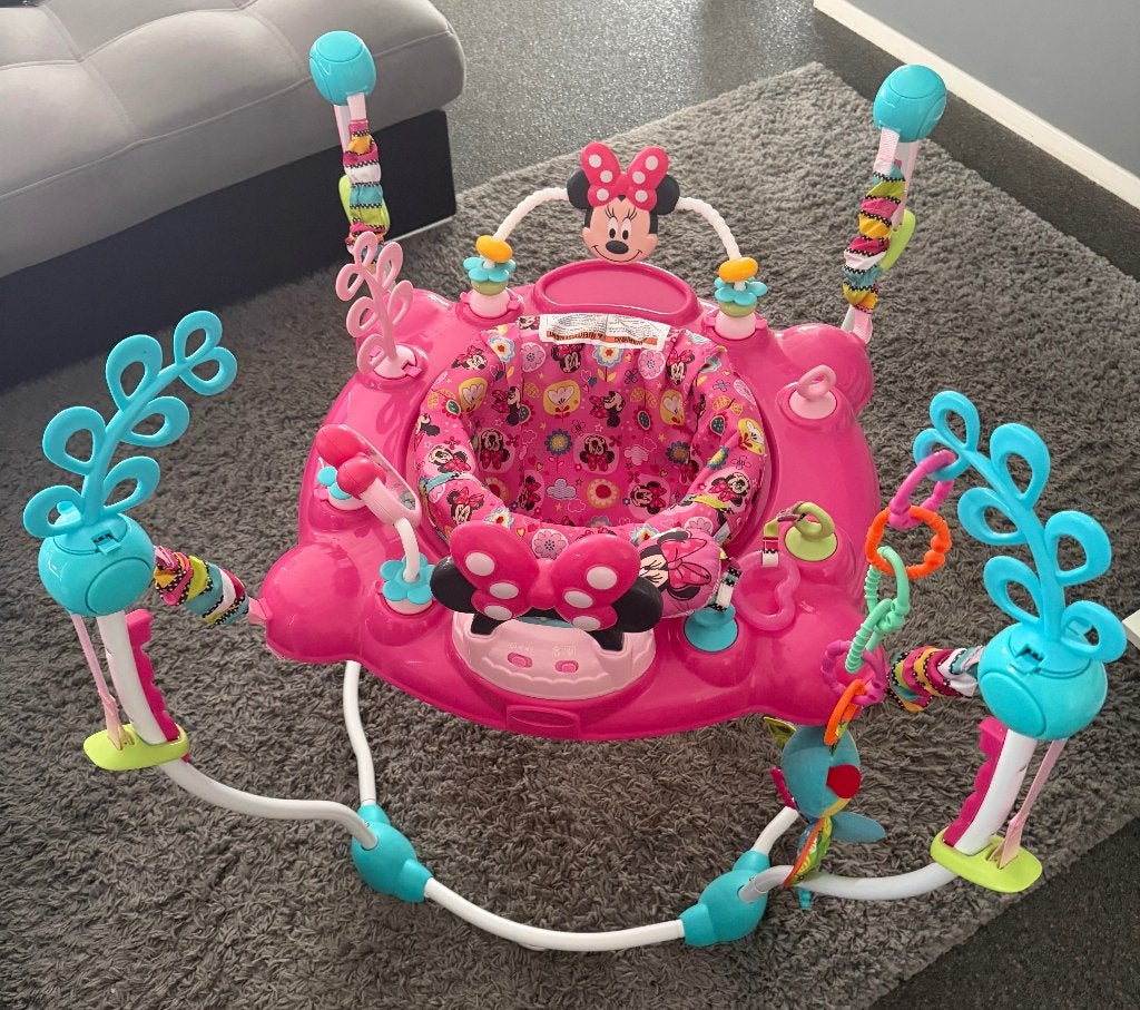 Disney Minnie Mouse bounce jumper / activity walker m, Enlèvement, Comme neuf, Fille