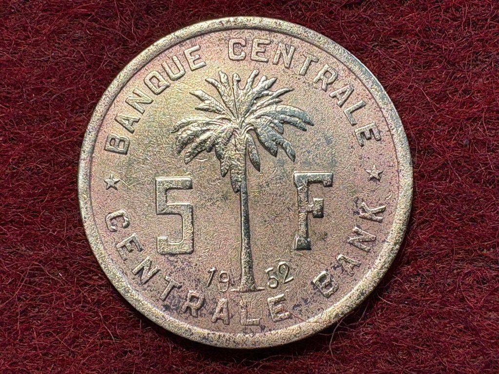 Belgisch Congo, Ruanda-Urundi - 5 Frank 1952 (#035#), Postzegels en Munten, Ophalen of Verzenden, Overige landen, Losse munt