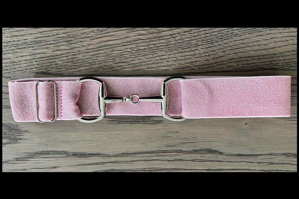 Glitter Roze - Zilver - Paardrij Riem - Trensriem - Paardrij, Ophalen of Verzenden, Nieuw, Western, Overige typen