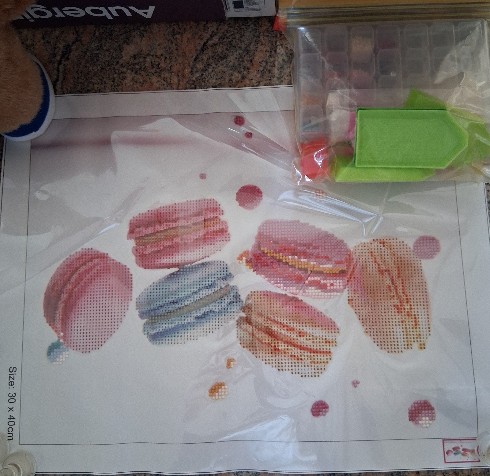 Diamond painting set macarons, Ophalen