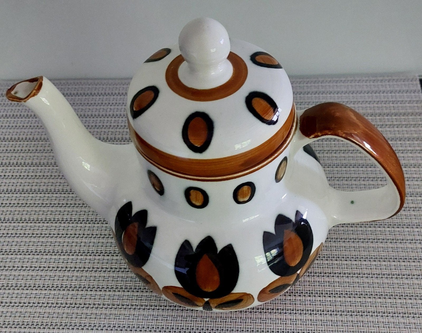 Vintage Theepot Boch La Louvière – Serie 'Kimono' (Jaren 70), Antiek en Kunst, Ophalen
