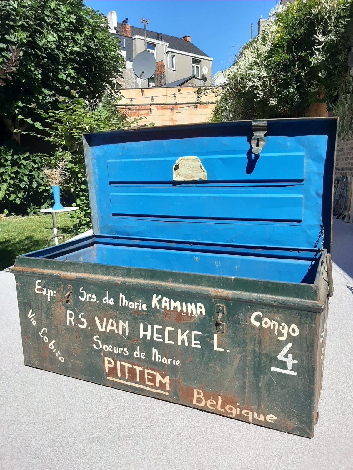 Koloniale tropenkist congo, Maison & Meubles, Enlèvement, Comme neuf