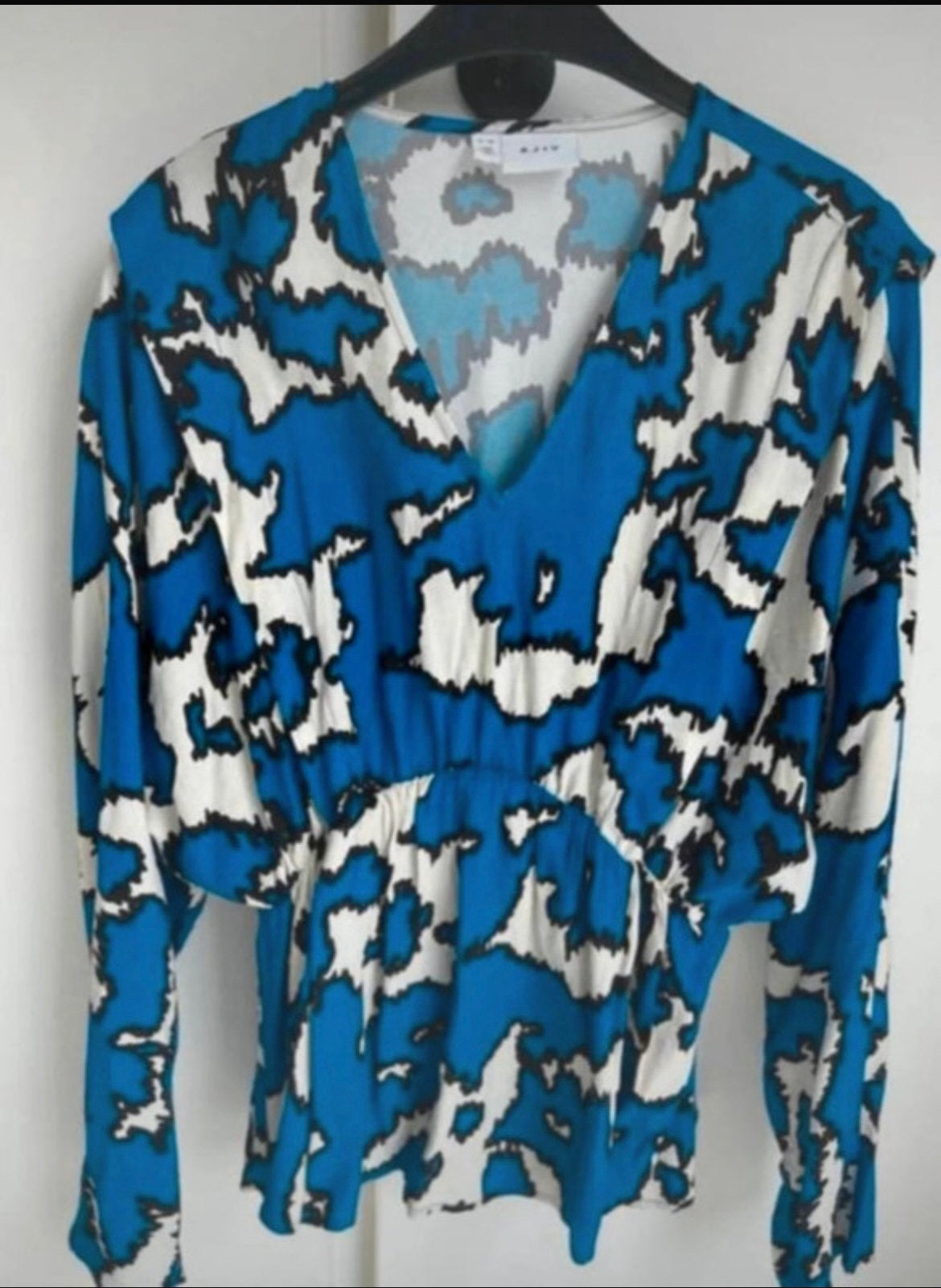 Blauw blouse Vila met rekker in taille - mt 38, Kleding | Dames, Ophalen of Verzenden, Zo goed als nieuw, Maat 38/40 (M), Blauw