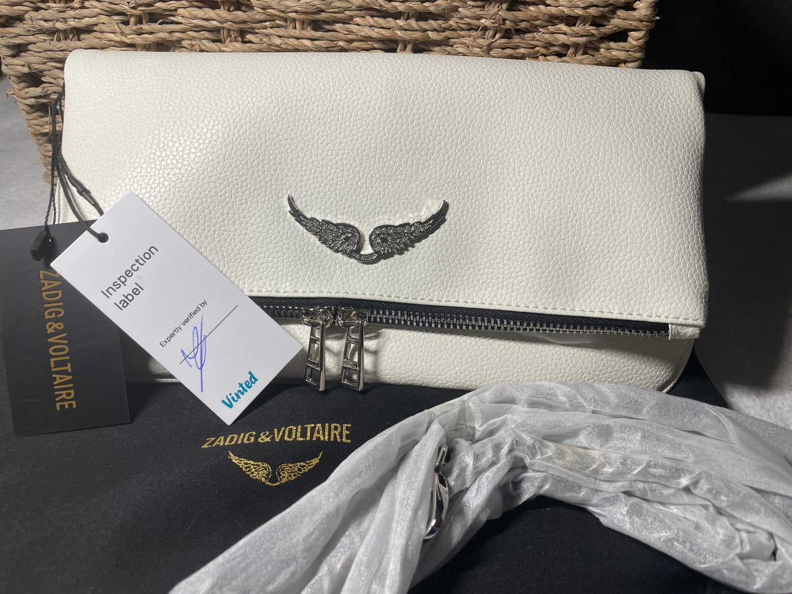 Sac Zadig & Voltaire rock, Enlèvement ou Envoi, Comme neuf, Blanc, Sac de soirée
